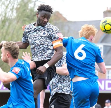 alieu njie in action against bury town