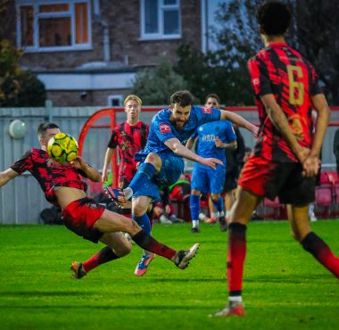 walthamstow's bilal sayoud shoots against brightlingsea regent